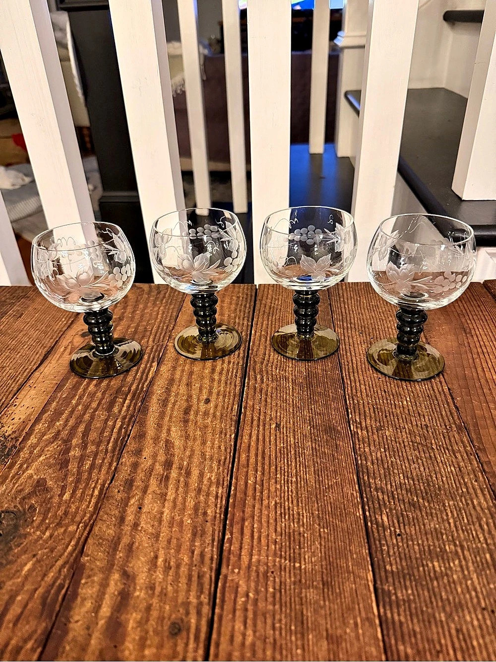 Set of 4 vintage German Roemer wine/cordial glasses